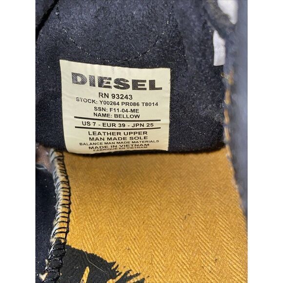 Diesel Bellow‎ Black Suede Lace Up Chukka Men\'s Boots Size 7